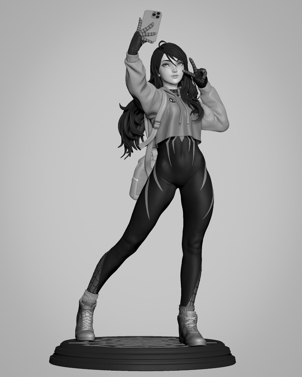 Spider-Girl (Phone Version) 3D Print File: Iconic Heroine STL - 1:4, 1:6 (Pre-Supported), 1:9, 1:12 Scale Options - Ready-to-Print, Split & Uncut