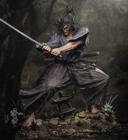 Musashi Miyamoto STL File – Dual Katana Samurai | 1/6 & 1/9 Scale | Historical & Anime 3D Model