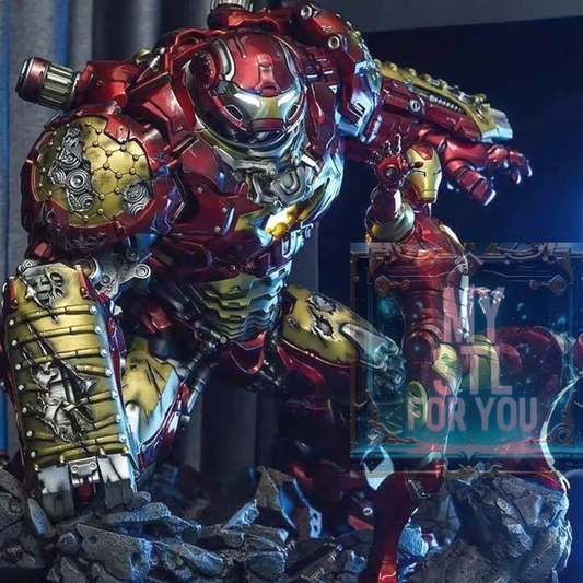 Hulkbuster vs Iron Man | 3D Print STL Diorama | Resin Statue Files