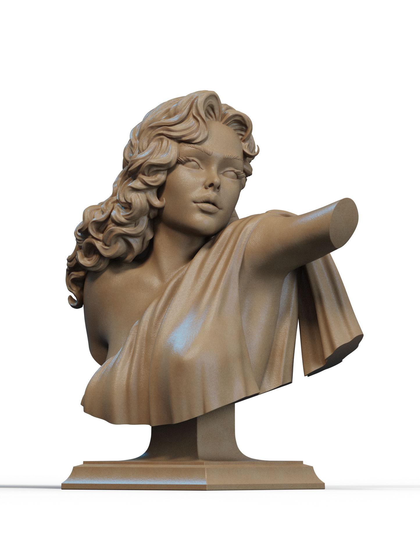 Lady Pin Up Bust 3D Print File: Classic Retro Style STL - 1:6 & 1:9 Scale Options
