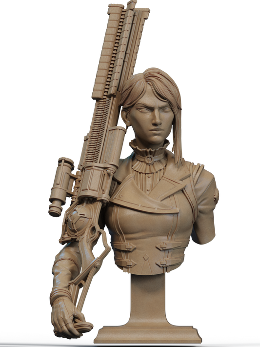 Caitlyn League of Legends 3D Print File: Epic 1/6 & 1/9 Scale STL Statue Collectible