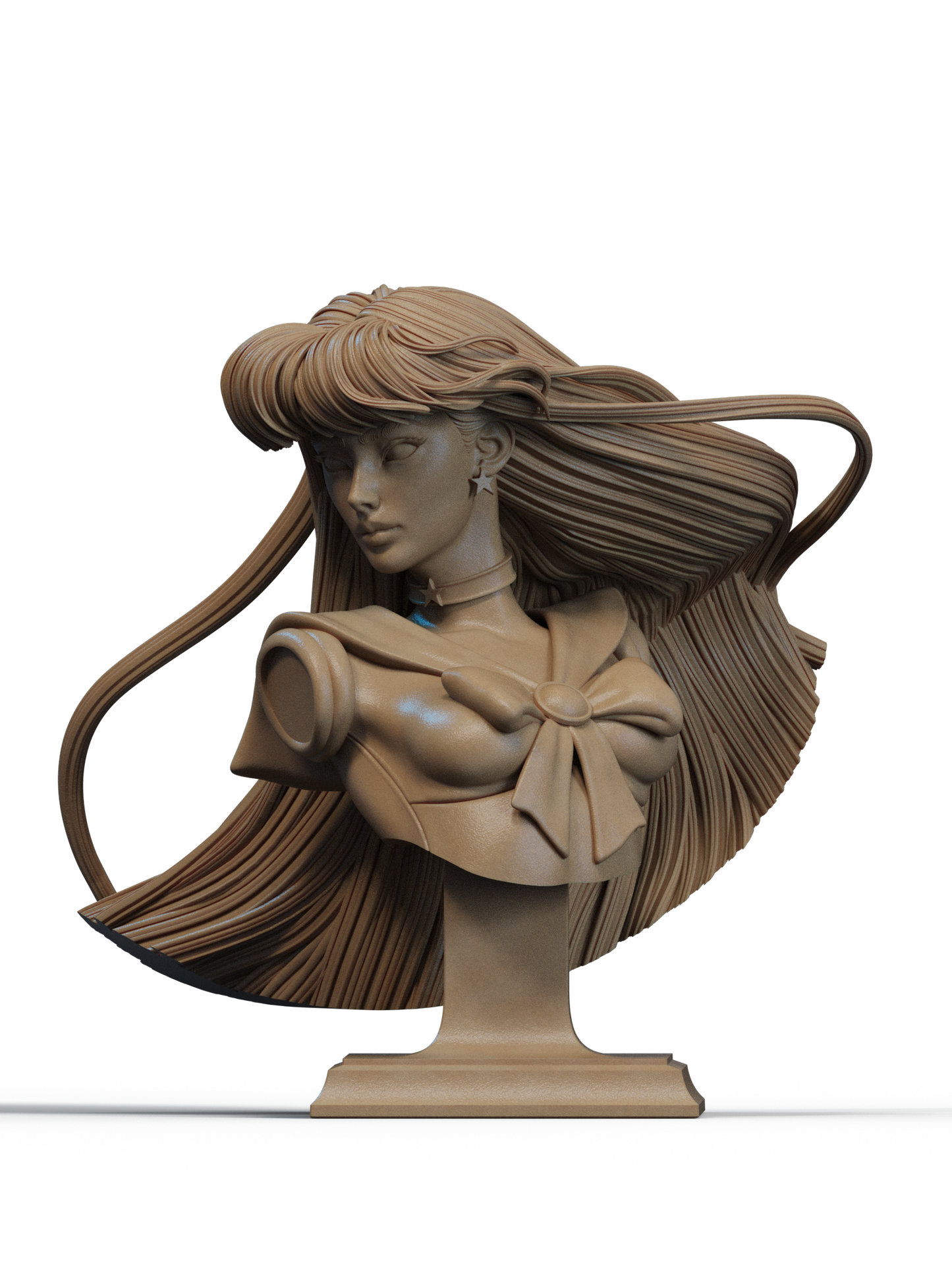Rei Hino (Sailor Mars) Bust 3D Print File: Sailor Moon Guardian STL - 1:6 & 1:9 Scale Options