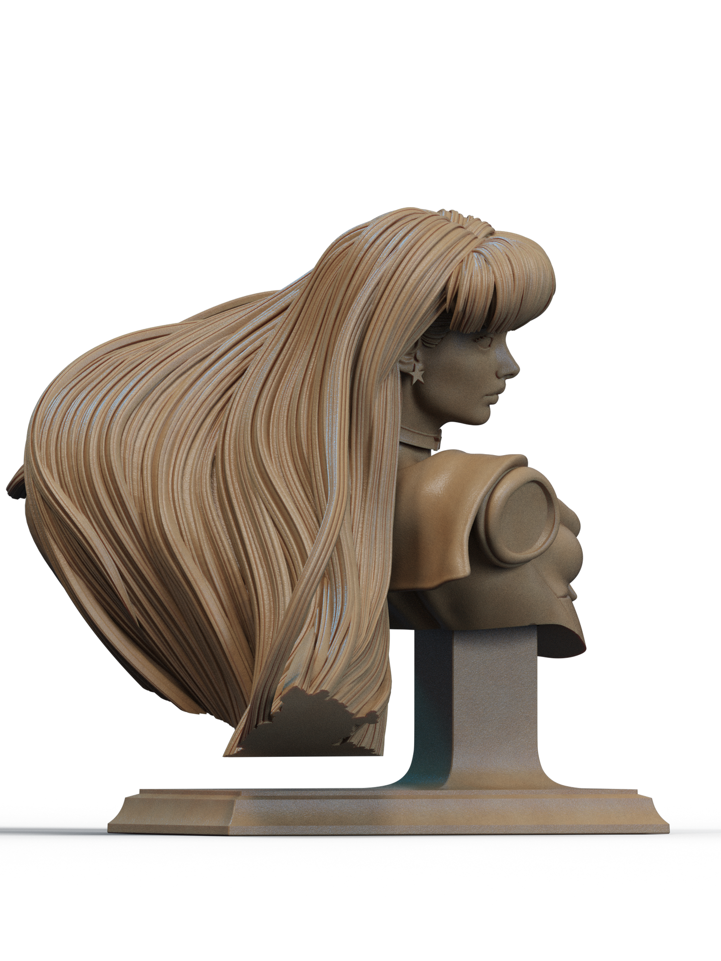 Rei Hino (Sailor Mars) Bust 3D Print File: Sailor Moon Guardian STL - 1:6 & 1:9 Scale Options