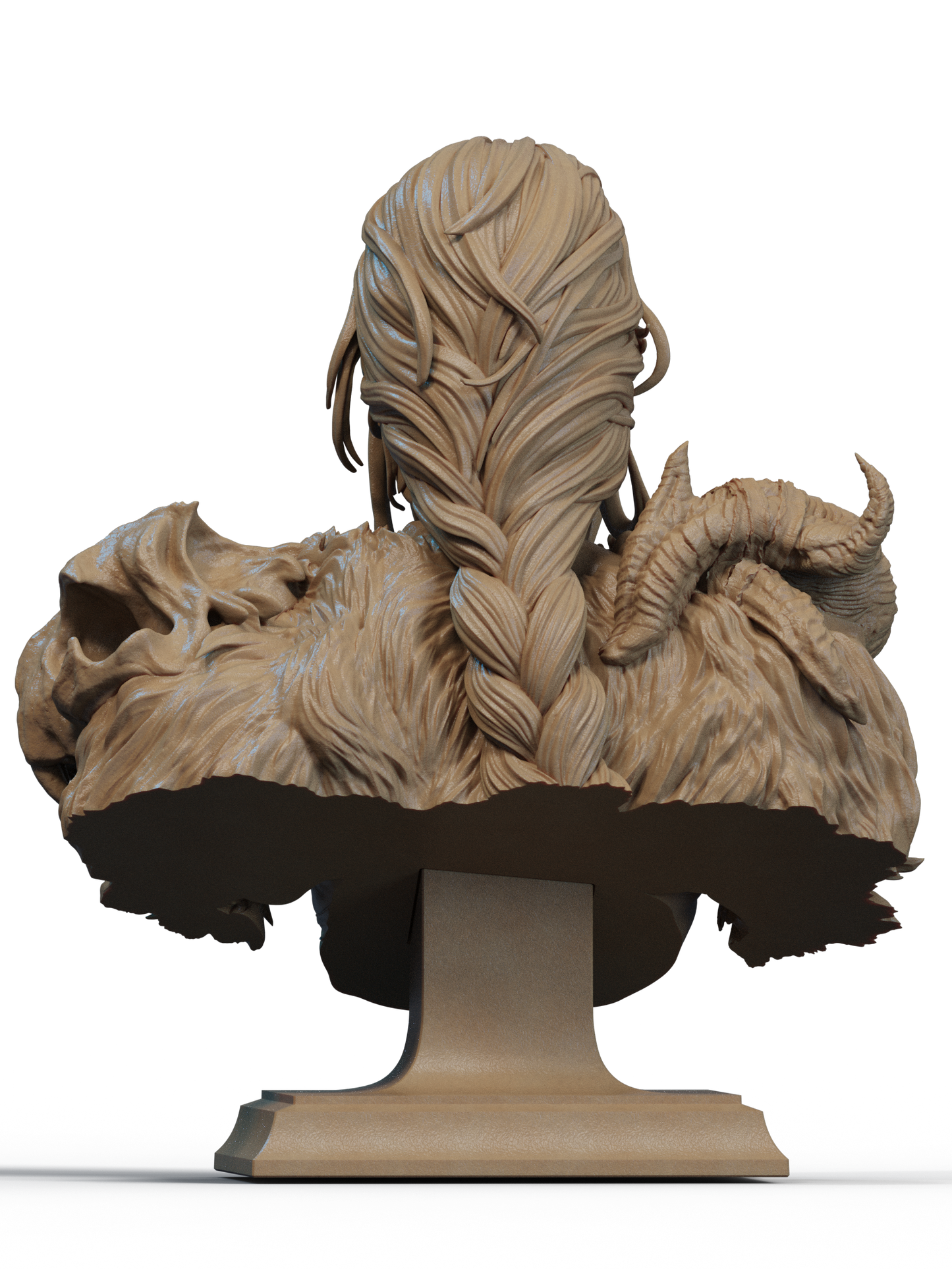 Barbarian Queen Bust 3D Print File: Epic 1/6 & 1/9 Scale STL Collectible