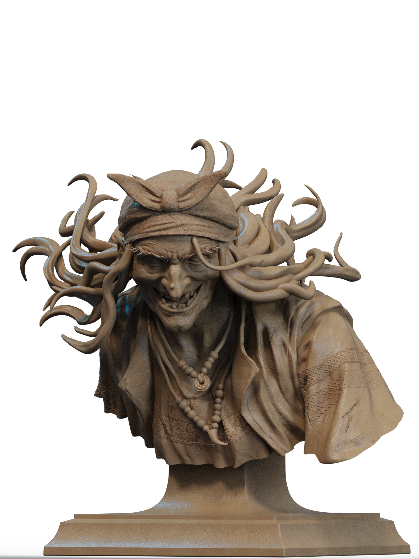 Baba Yaga Bust 3D Print File: Epic 1/6 & 1/9 Scale STL Collectible