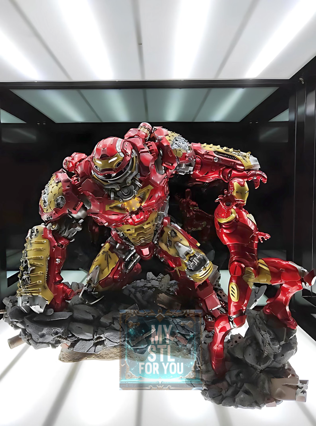 Hulkbuster vs Iron Man | 3D Print STL Diorama | Resin Statue Files
