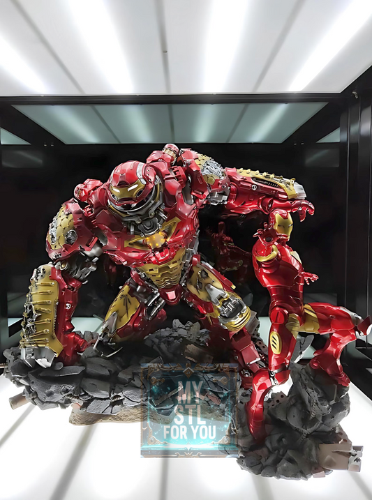 Hulkbuster vs Iron Man | 3D Print STL Diorama | Resin Statue Files