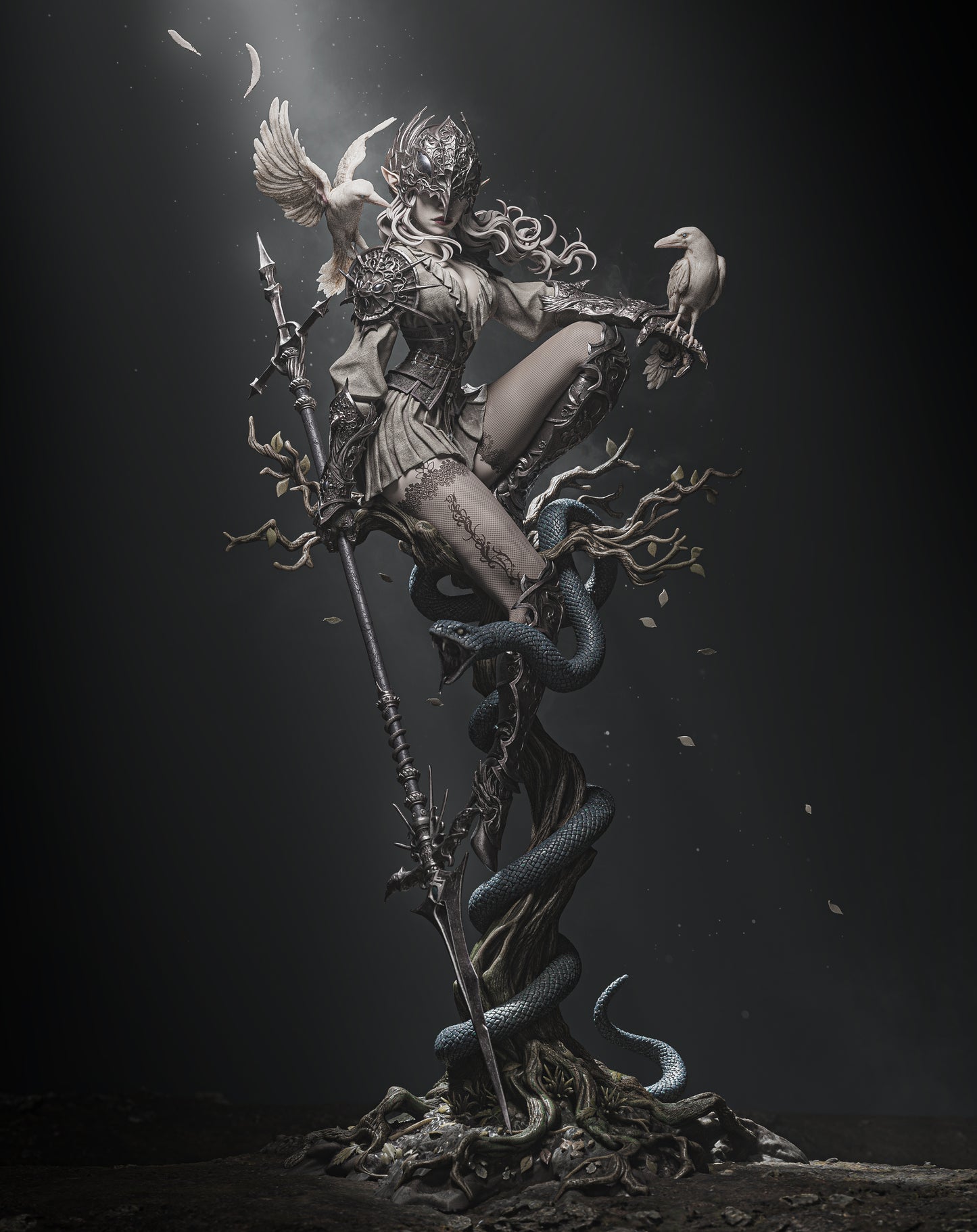 Lenora Queen – Fantasy 3D STL Statue | 1/6 Split, 1/6 Pre-Supported, 1/9 Split & 1/9 Uncut