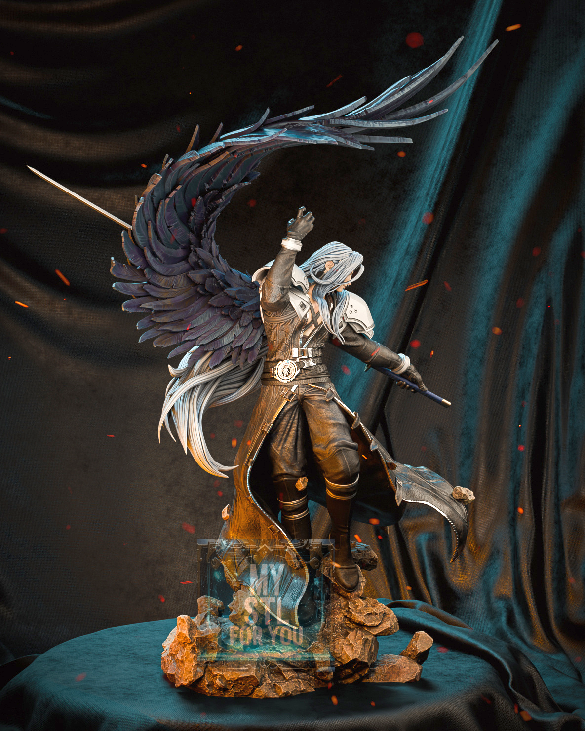 Sephiroth | Resin STL Statue | 1/6 + 1/6 Pre‑Supported (STL+LYS) + 1/9 + 1/9 Uncut