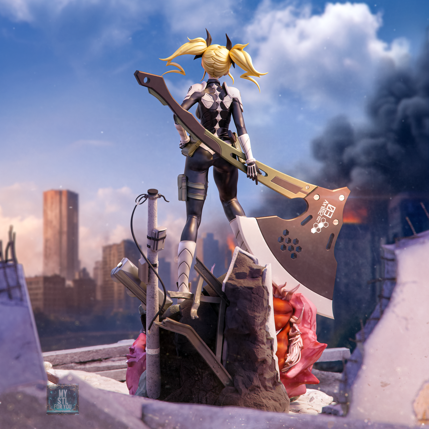 Kikoru Anime Warrior Statue STL – 1/6 & 1/9 Scale, Presupported + Uncut