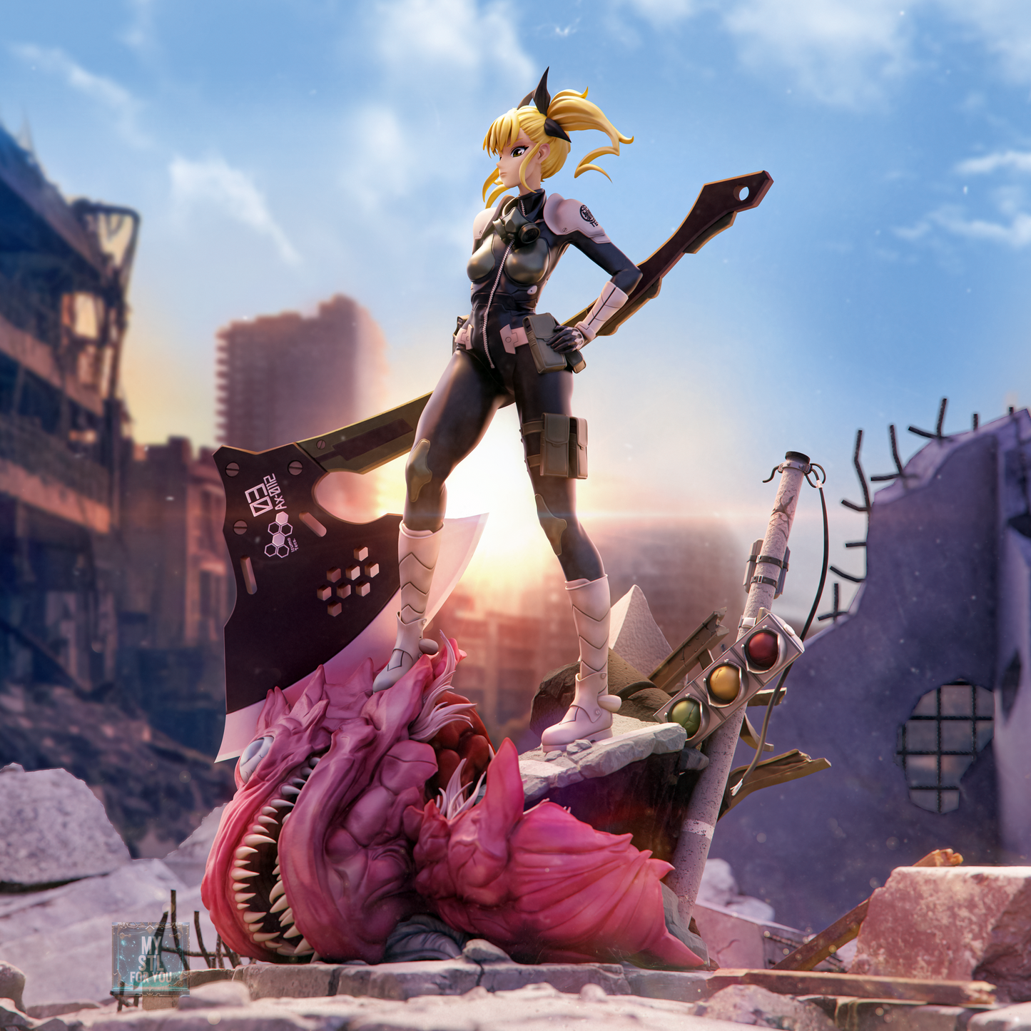 Kikoru Anime Warrior Statue STL – 1/6 & 1/9 Scale, Presupported + Uncut