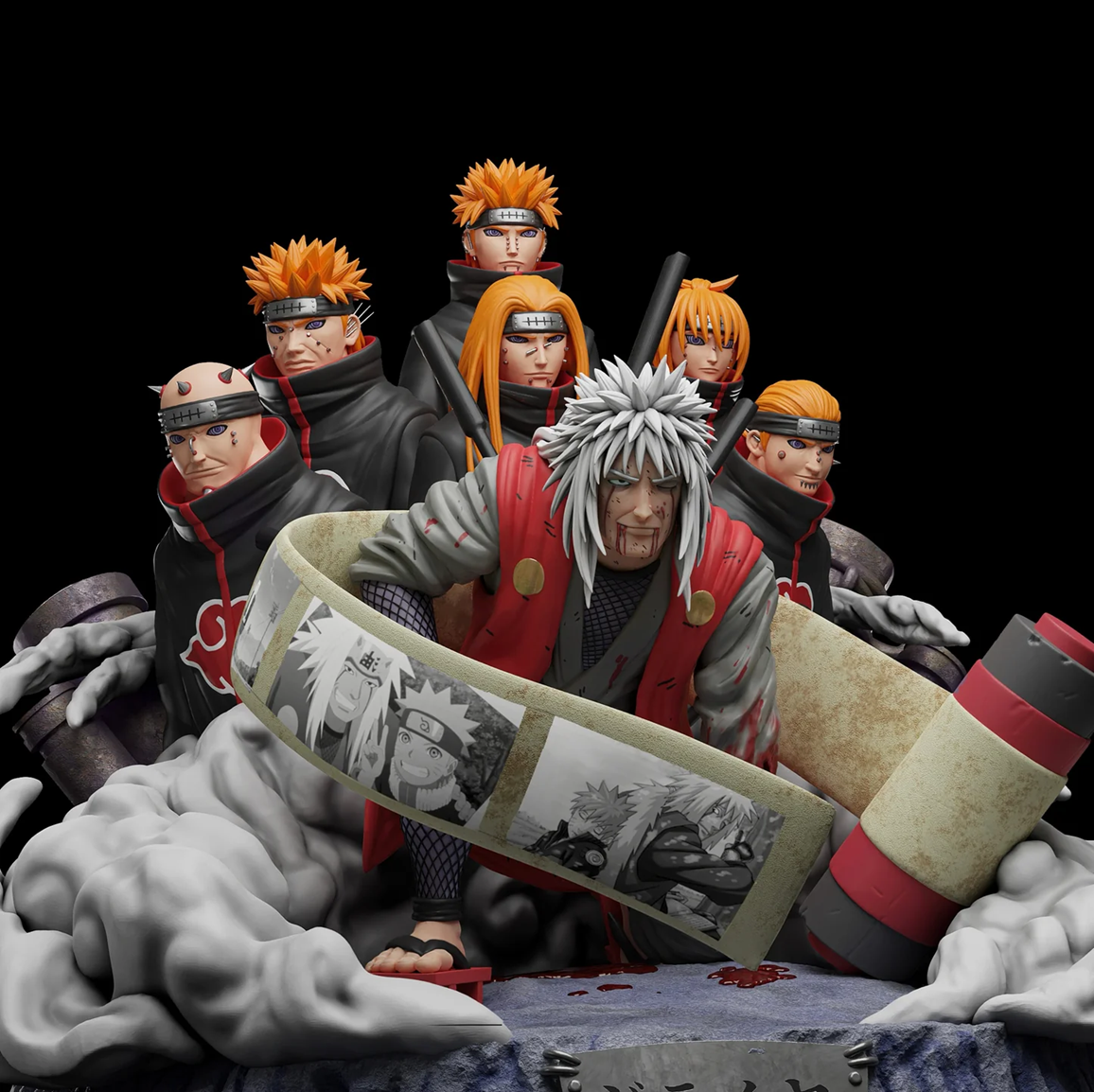 Jiraiya vs Six Paths – Naruto STL 3D Print Diorama
