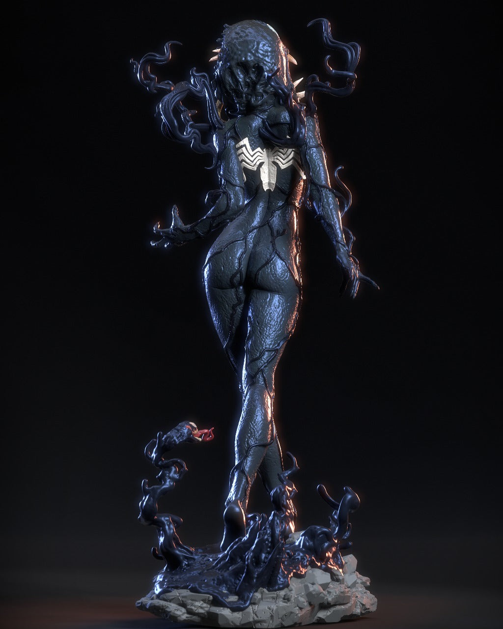 Gwenom (Spider-Gwen / Venom) 3D Print File: Symbiote Heroine STL - 1:6 & 1:9 Scale Options - Ready-to-Print, Split & Supported