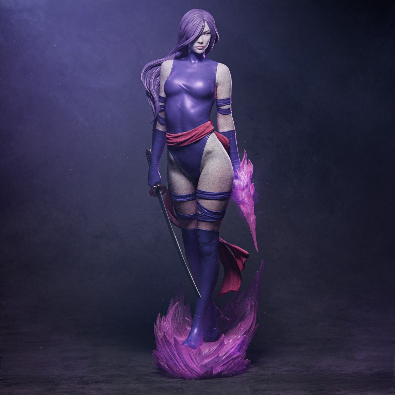 Psylocke (X-Men) 3D Print File: Telekinetic Ninja STL - 1:4, 1:6, 1:9, 1:12 Scale Options - Pre-Supported & Uncut - Dynamic Digital Collectible