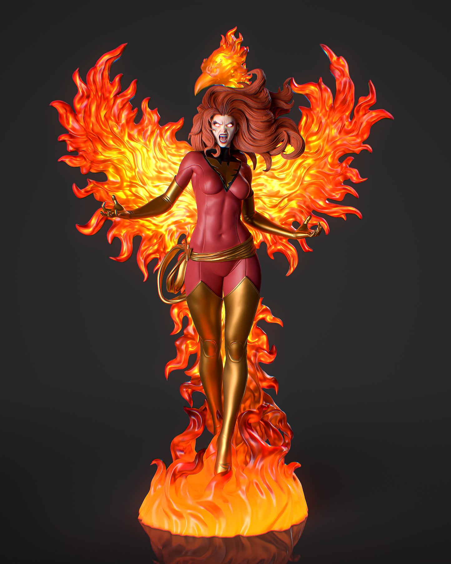 Jean Grey Phoenix (X-Men) 3D Print File: Cosmic Powerhouse STL - 1:6, 1:9, 1:12 Scale Options - Pre-Supported & Uncut - Premium Digital Model