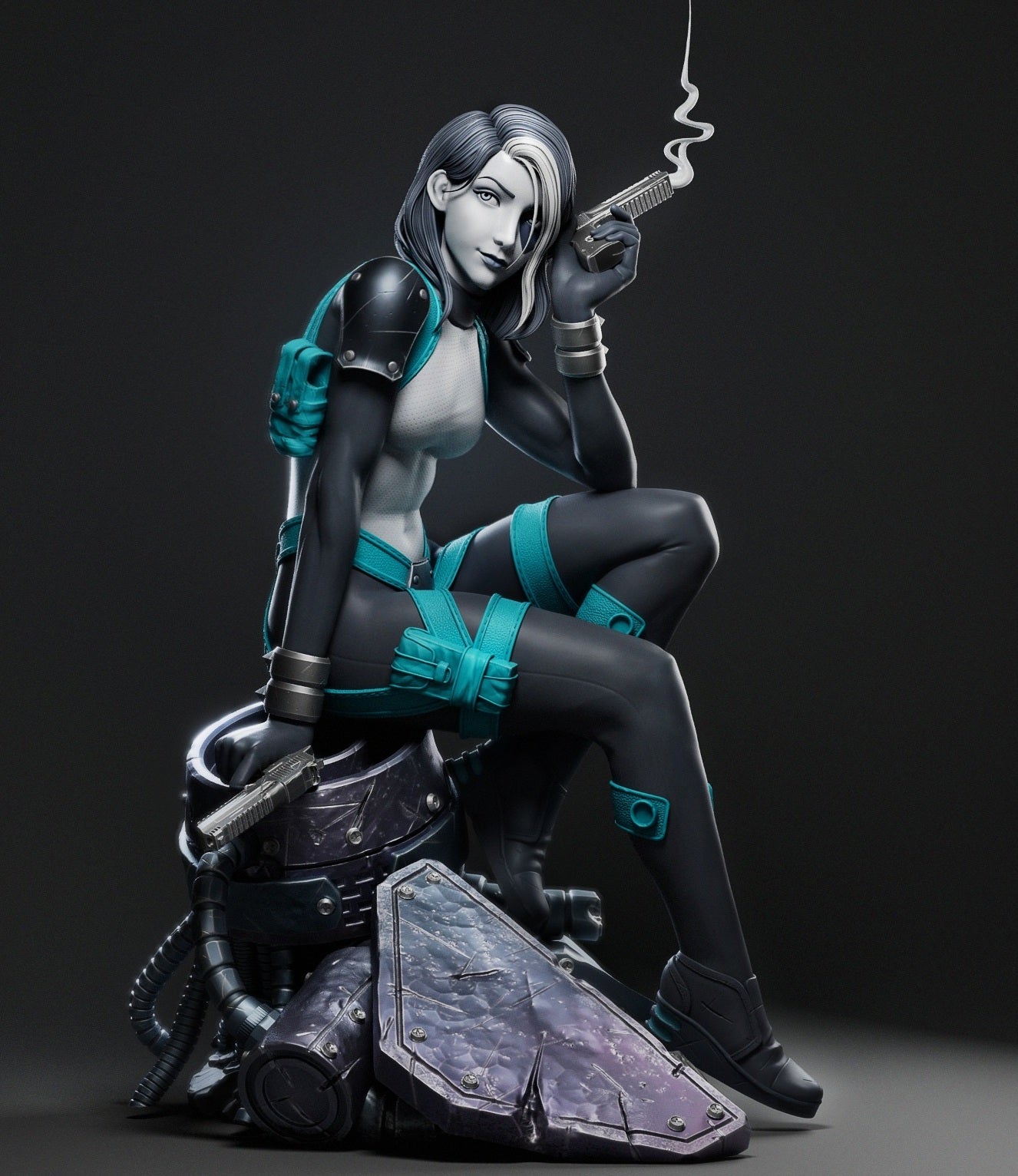 Domino (X-Force) 3D Print File: Lucky Mercenary STL - 1:4, 1:9, 1:12 Scale Options - Pre-Supported & Uncut - Fortunate Digital Collectible