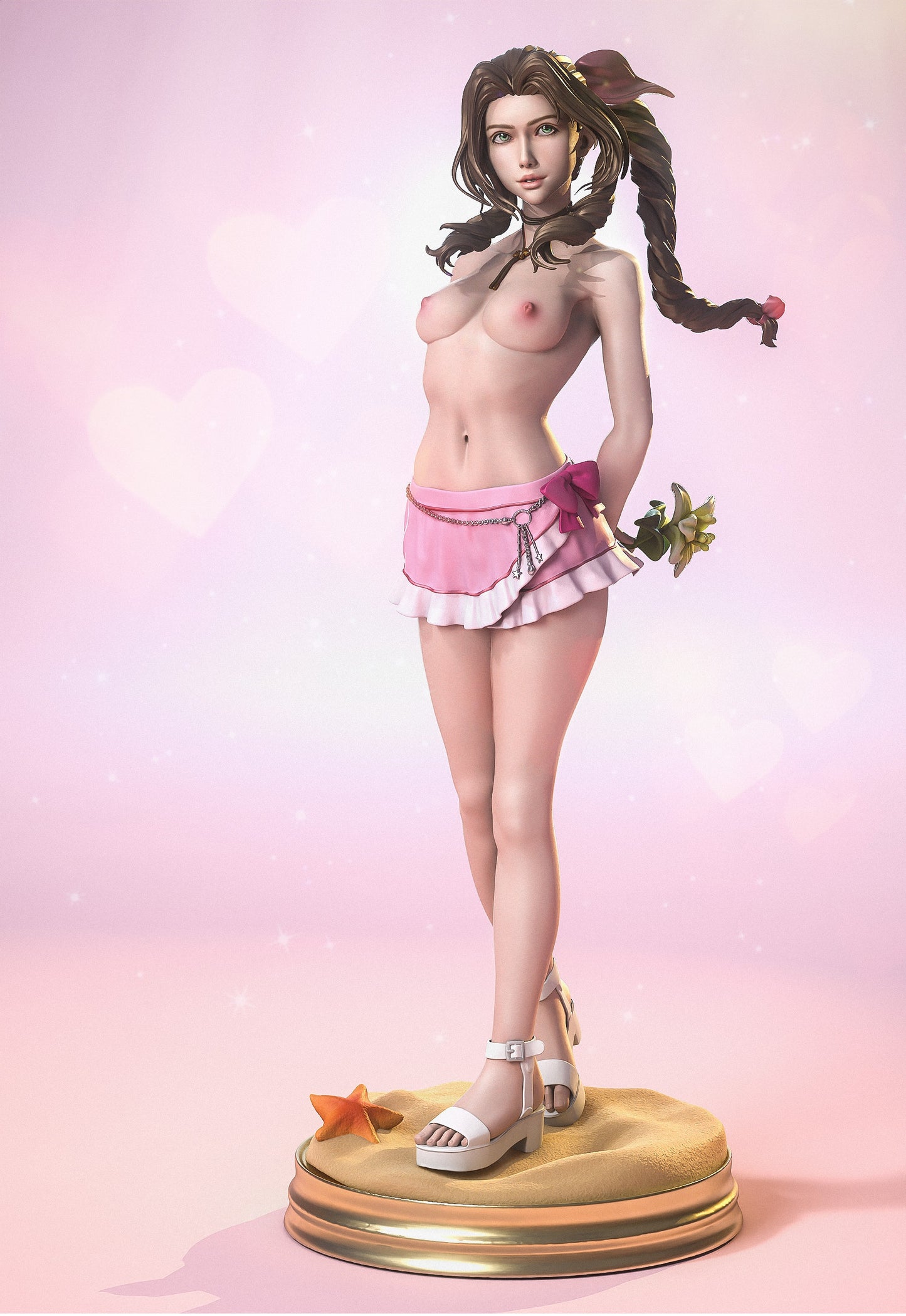 Aerith Gainsborough NSFW STL File – Final Fantasy VII 3D Model | 1/6 Scale Pre-Supported & Easy Print