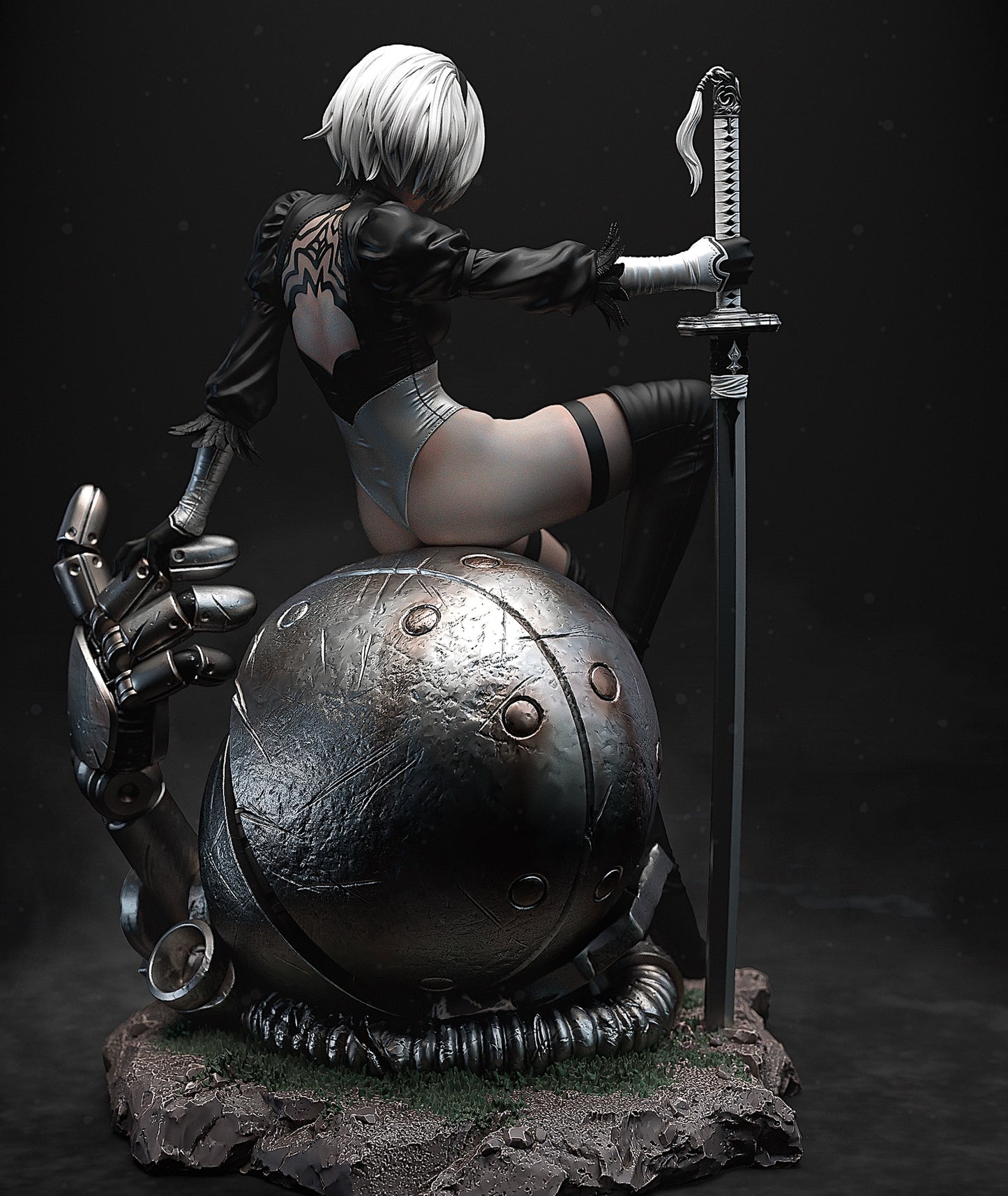 2B 3D STL File – Highly Detailed Android Statue | Printable Model in 1:6, 1:9, 1:12 | Pre-Supported & Uncut Options
