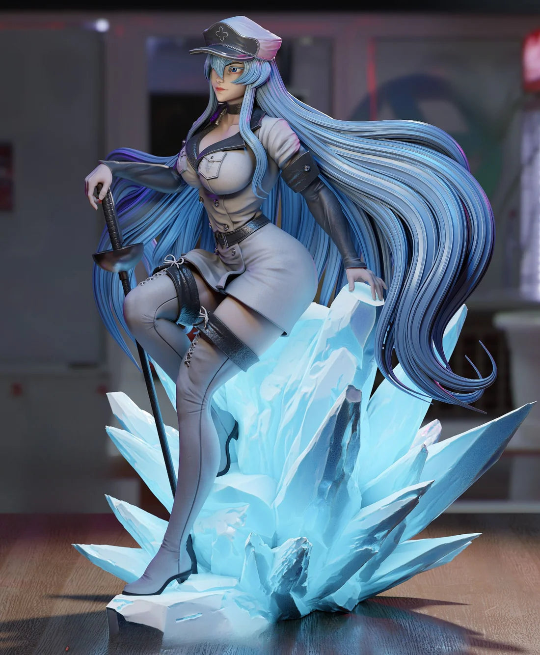 Esdeath 3D Print Figure - Akame Ga Kill | NSFW & SFW STL Files + Pre-Supported