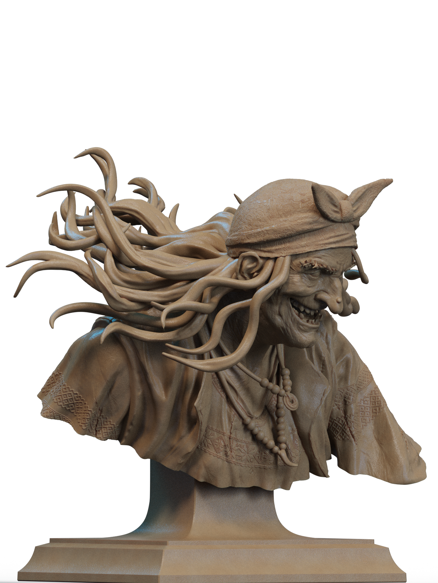 Baba Yaga Bust 3D Print File: Epic 1/6 & 1/9 Scale STL Collectible