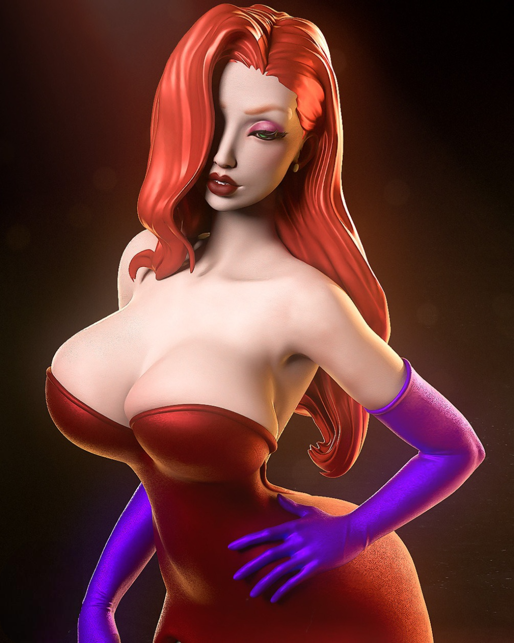 Jessica Rabbit STL File – 1/6 Scale Pre-Supported 3D Model | Easy Print & Paint