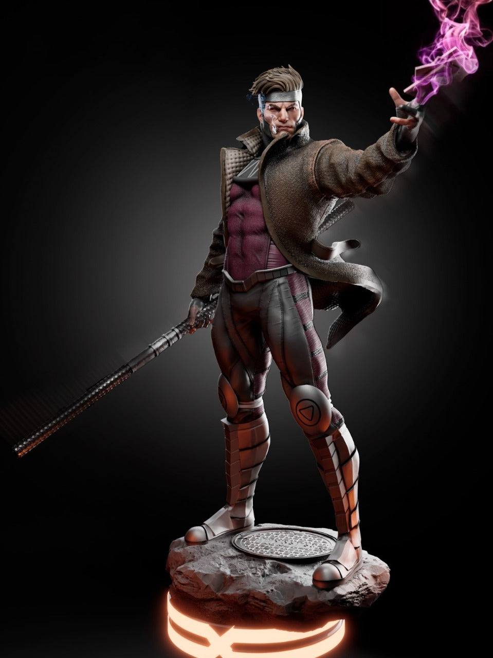 Gambit (X-Men) 3D Print File: Suave Mutant Hero STL - 1:6, 1:9, 1:12 Scale Options - Pre-Supported & Uncut - Collectible Digital Model