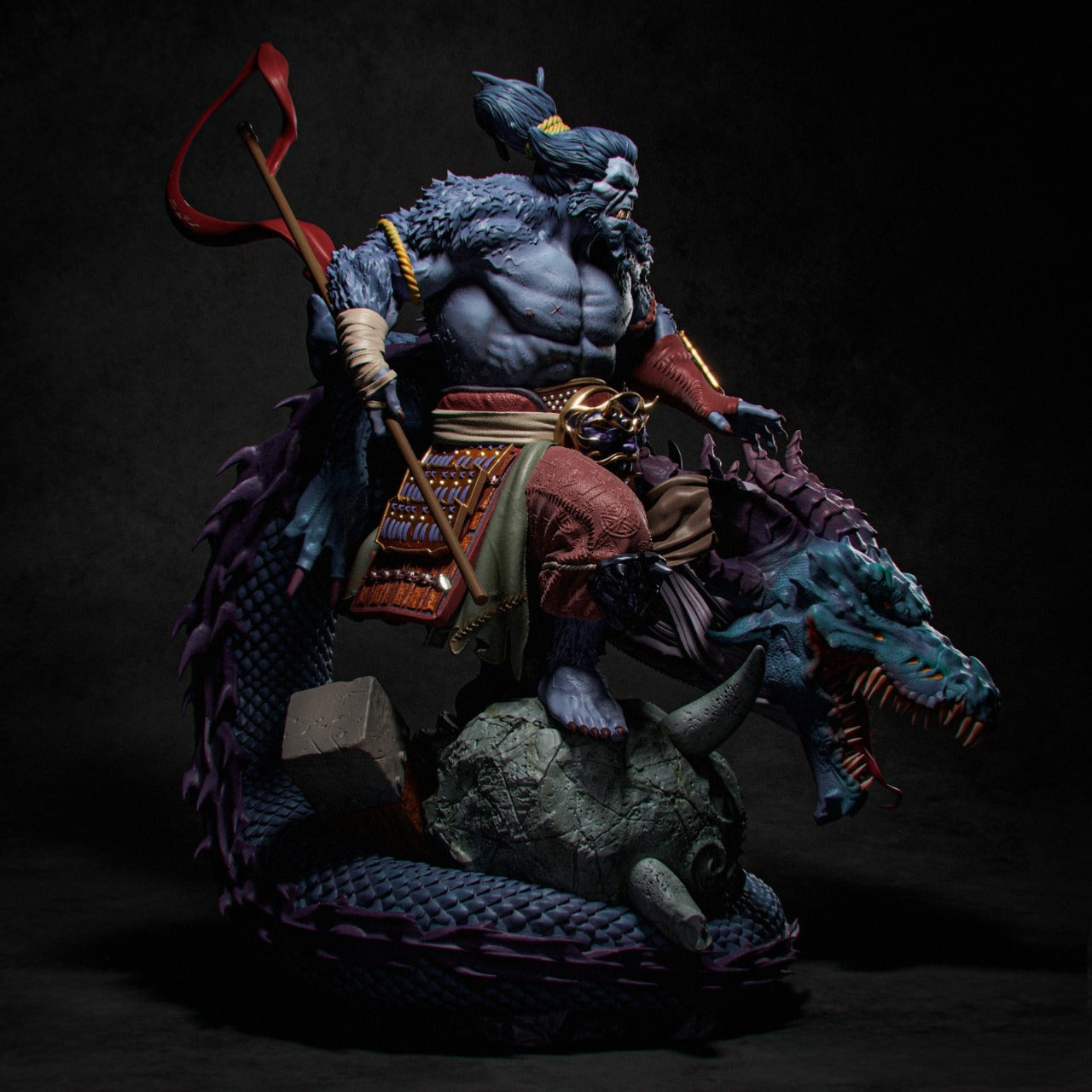 Beast Samurai 3D Print File: Ferocious Warrior STL - 1:6, 1:9, 1:12 Scale Options - Pre-Supported & Uncut - Fantasy Digital Model