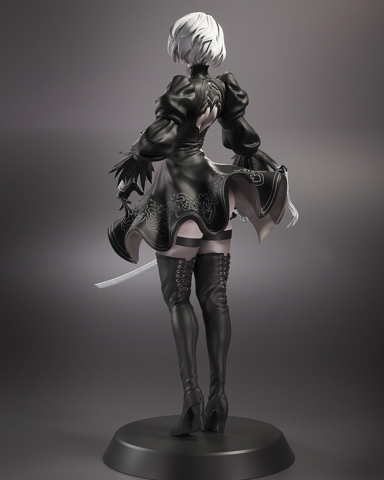 2B STL File –Nier Automata 3D print | 1:4, 1:6, 1:12 Scales + Pre-Supported & Uncut Options