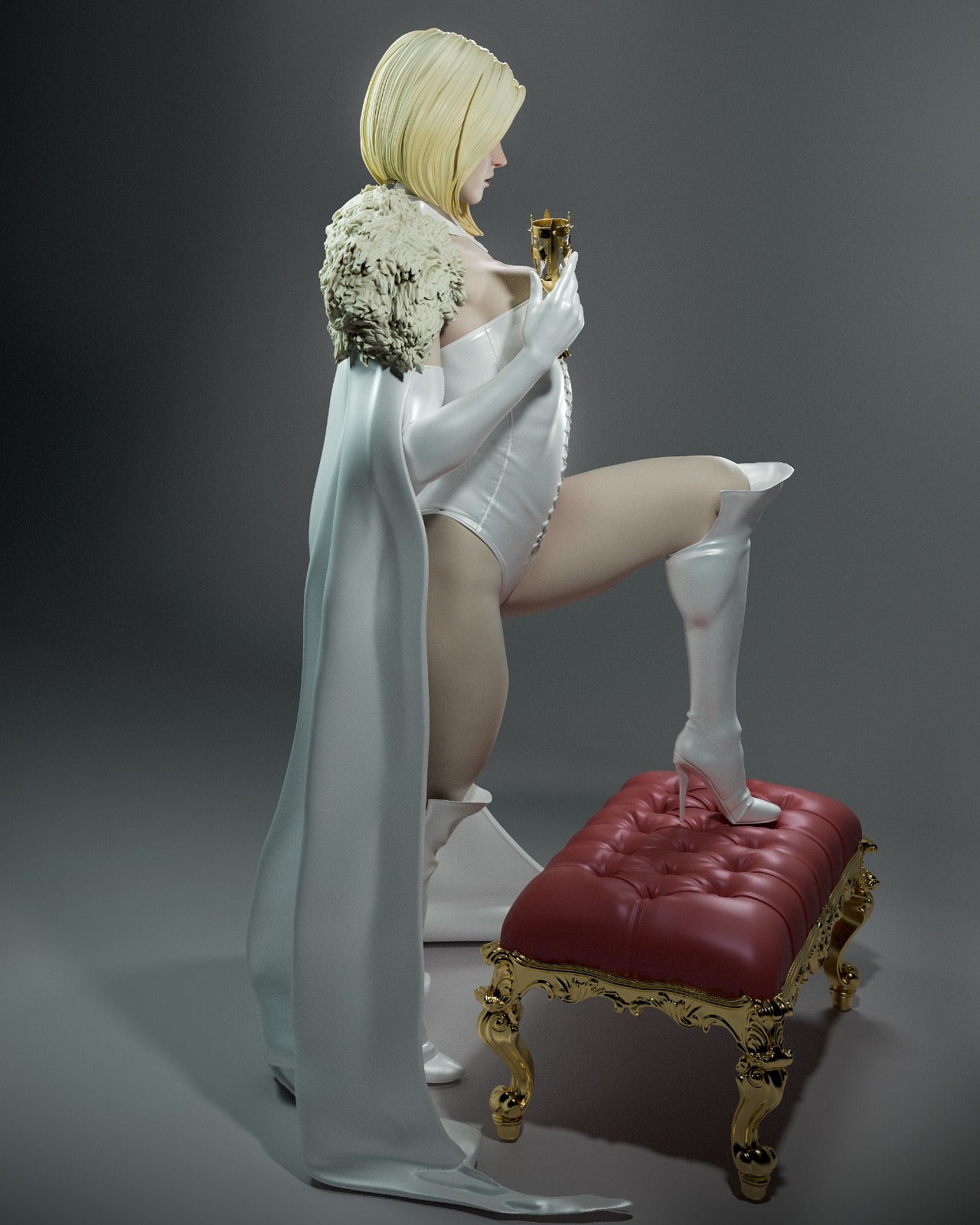 Emma Frost (X-Men) 3D Print File: The White Queen STL - 1:4, 1:6, 1:12 Scale Options - Pre-Supported & Uncut - Elegant Digital Collectible