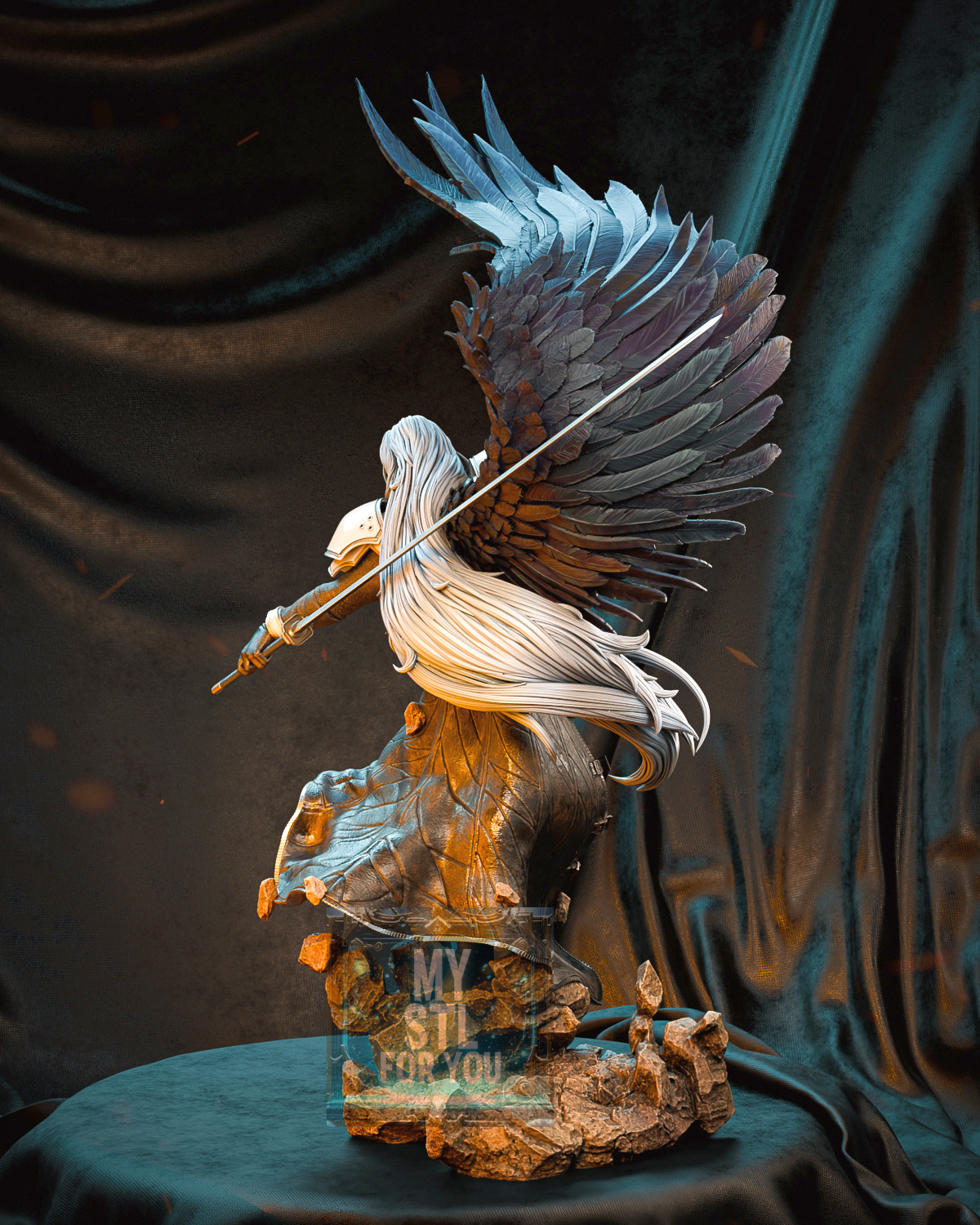 Sephiroth | Resin STL Statue | 1/6 + 1/6 Pre‑Supported (STL+LYS) + 1/9 + 1/9 Uncut