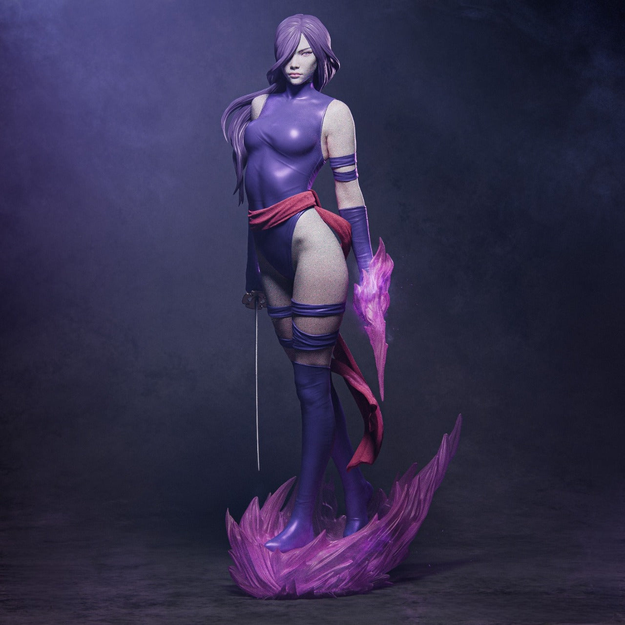 Psylocke (X-Men) 3D Print File: Telekinetic Ninja STL - 1:4, 1:6, 1:9, 1:12 Scale Options - Pre-Supported & Uncut - Dynamic Digital Collectible