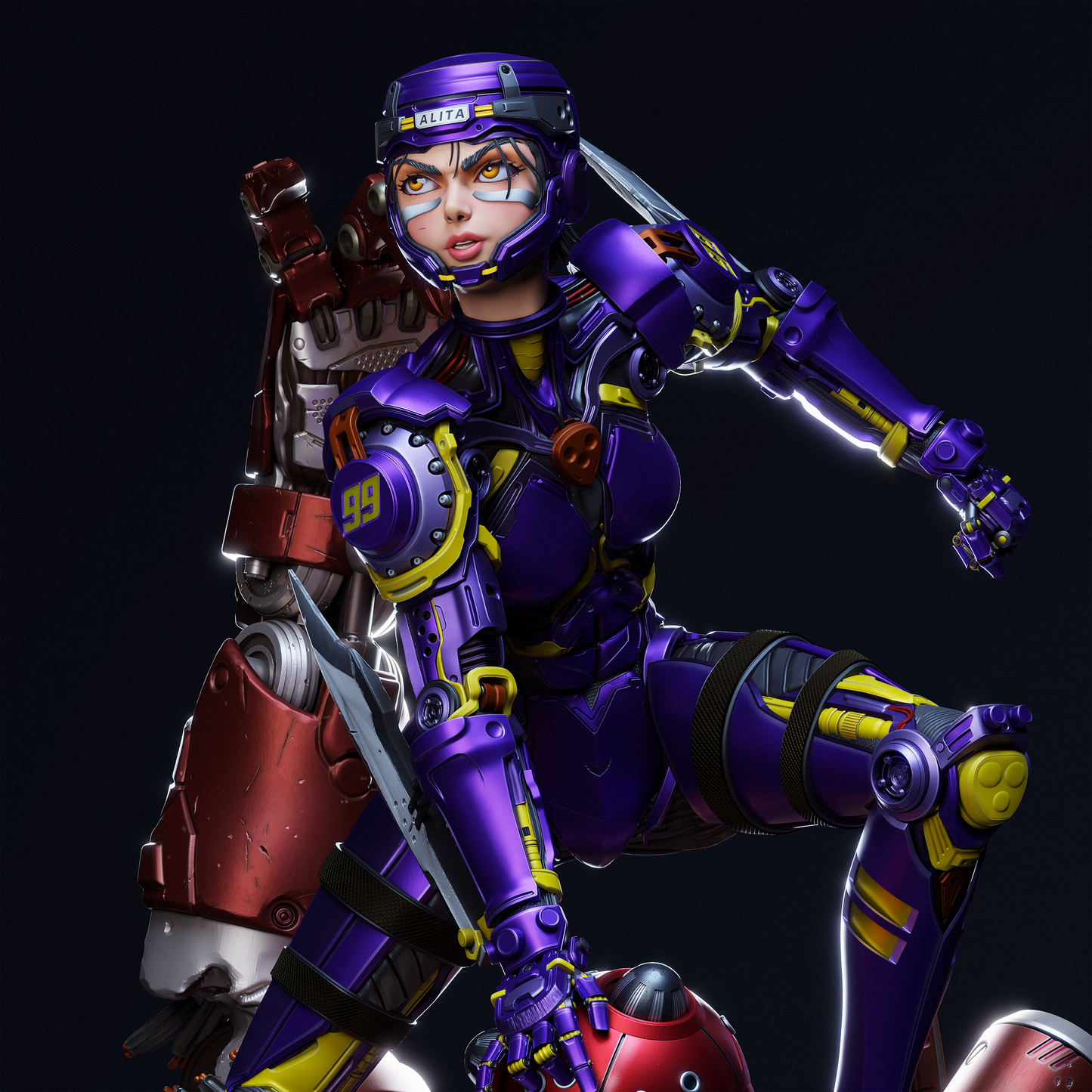 Alita Battle Angel STL File – 1/6 & 1/9 Scale Pre-Supported 3D Model | Cyberpunk Ready-to-Print