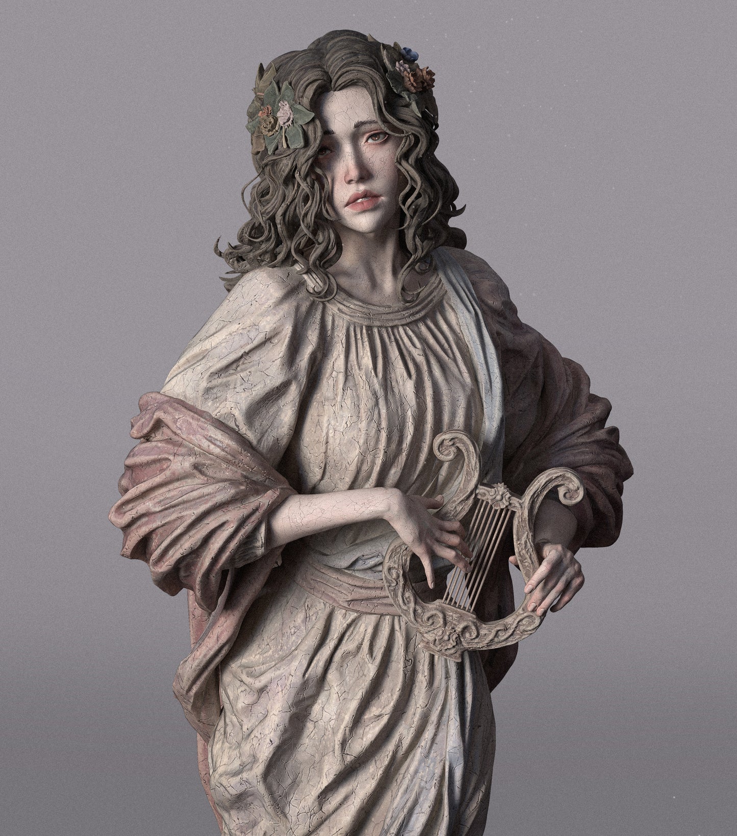 Muse – Artistic Fragmented 3D STL Figure | 1/6 Split, 1/6 Pre-Supported, 1/9 Split &amp; 1/9 Uncut