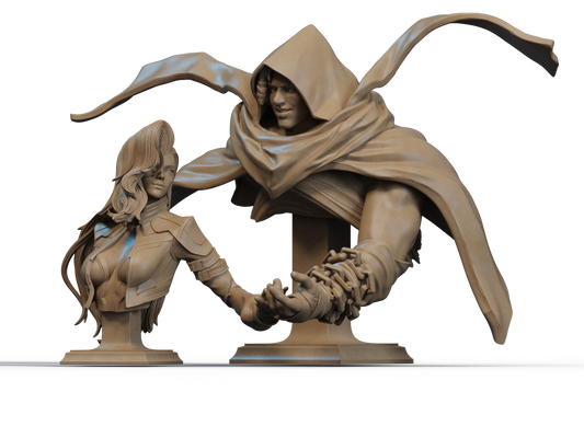 Cloak and Dagger Bust 3D Print File: Dynamic Duo 1/6 & 1/9 Scale STL Collectible