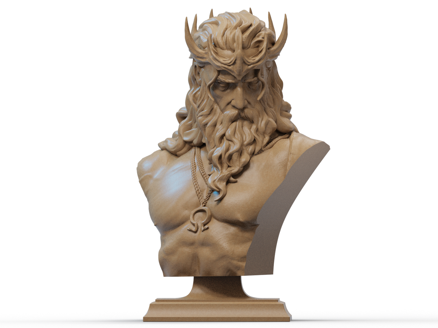 Hades Bust 3D Model (1/6 & 1/12 Scale) – Digital Download for 3D Printing
