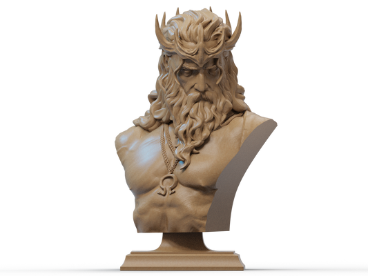 Hades Bust 3D Model (1/6 & 1/12 Scale) – Digital Download for 3D Printing