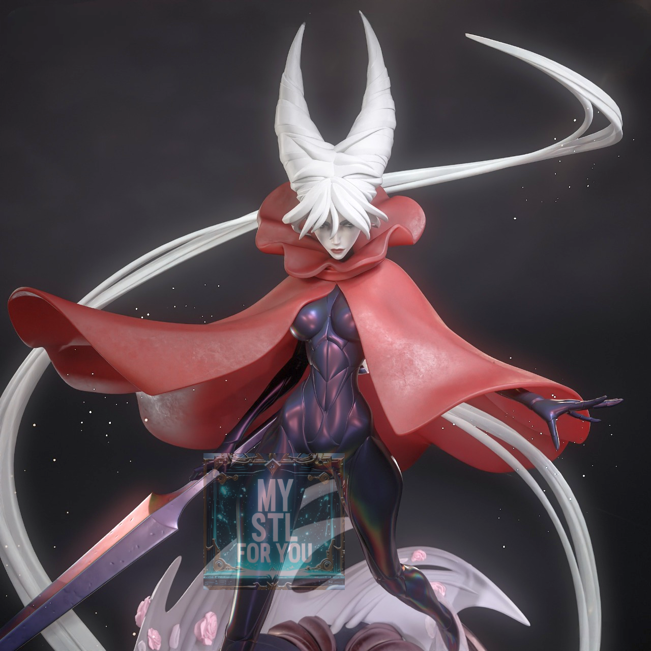 Hornet (Hollow Knight) | 1/8 Scale Statue STL | Pre‑Supported STL+LYS | 3 Heads + Cape Options