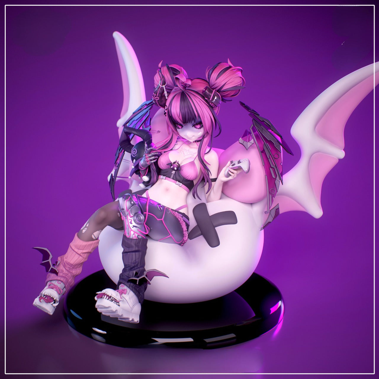 Ironmouse 3D Printable Figure – 1/7 Scale Anime Demon VTuber STL Statue | Pre-Supported & Unsupported Files Included