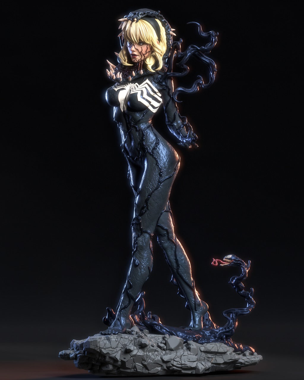 Gwenom (Spider-Gwen / Venom) 3D Print File: Symbiote Heroine STL - 1:6 & 1:9 Scale Options - Ready-to-Print, Split & Supported