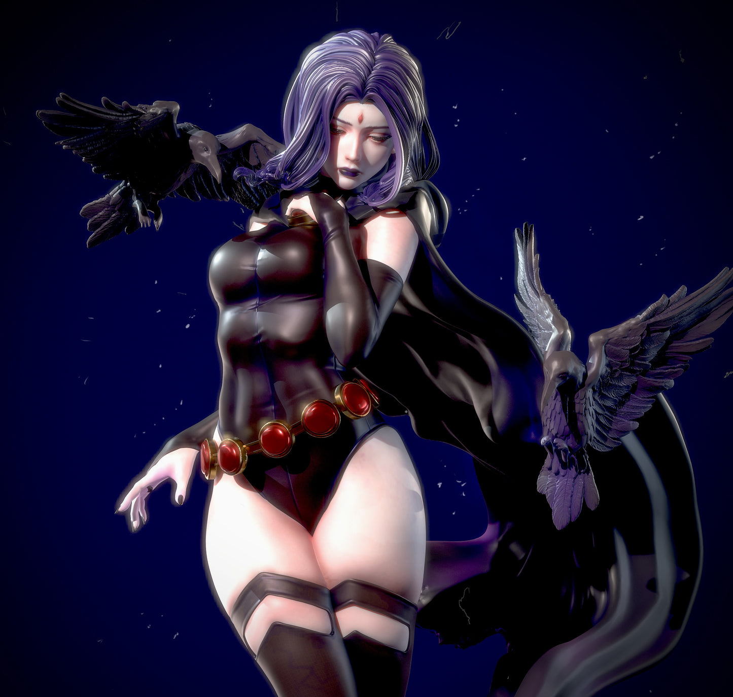 Pre-Support Raven NSFW STL - DC Comics 3D Print