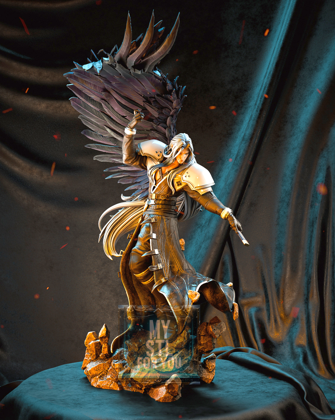 Sephiroth | Resin STL Statue | 1/6 + 1/6 Pre‑Supported (STL+LYS) + 1/9 + 1/9 Uncut