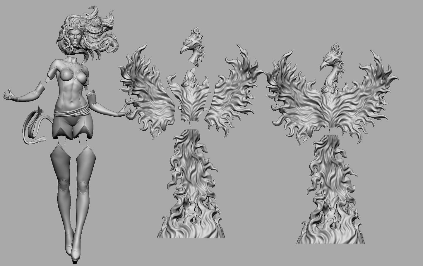 Jean Grey Phoenix (X-Men) 3D Print File: Cosmic Powerhouse STL - 1:6, 1:9, 1:12 Scale Options - Pre-Supported & Uncut - Premium Digital Model