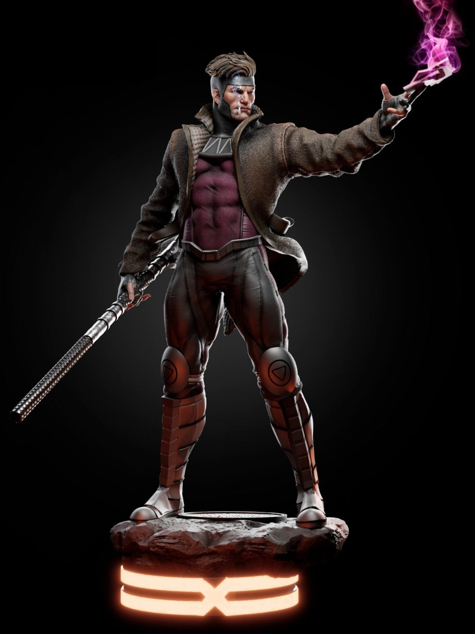 Gambit (X-Men) 3D Print File: Suave Mutant Hero STL - 1:6, 1:9, 1:12 Scale Options - Pre-Supported & Uncut - Collectible Digital Model