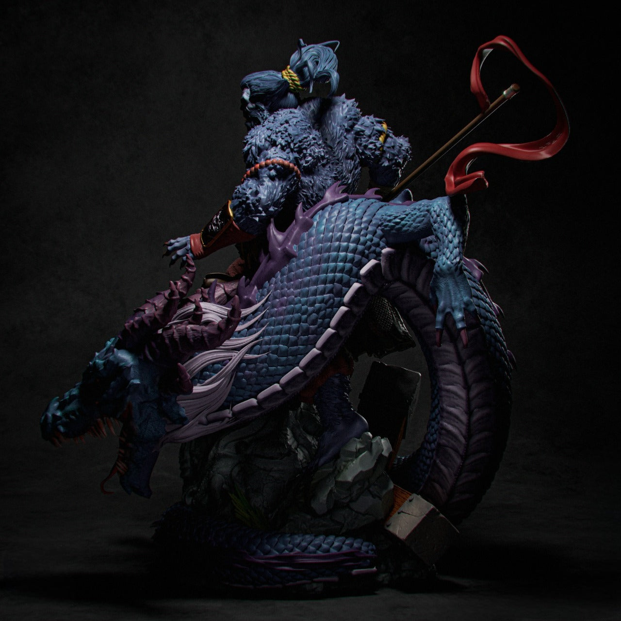 Beast Samurai 3D Print File: Ferocious Warrior STL - 1:6, 1:9, 1:12 Scale Options - Pre-Supported & Uncut - Fantasy Digital Model