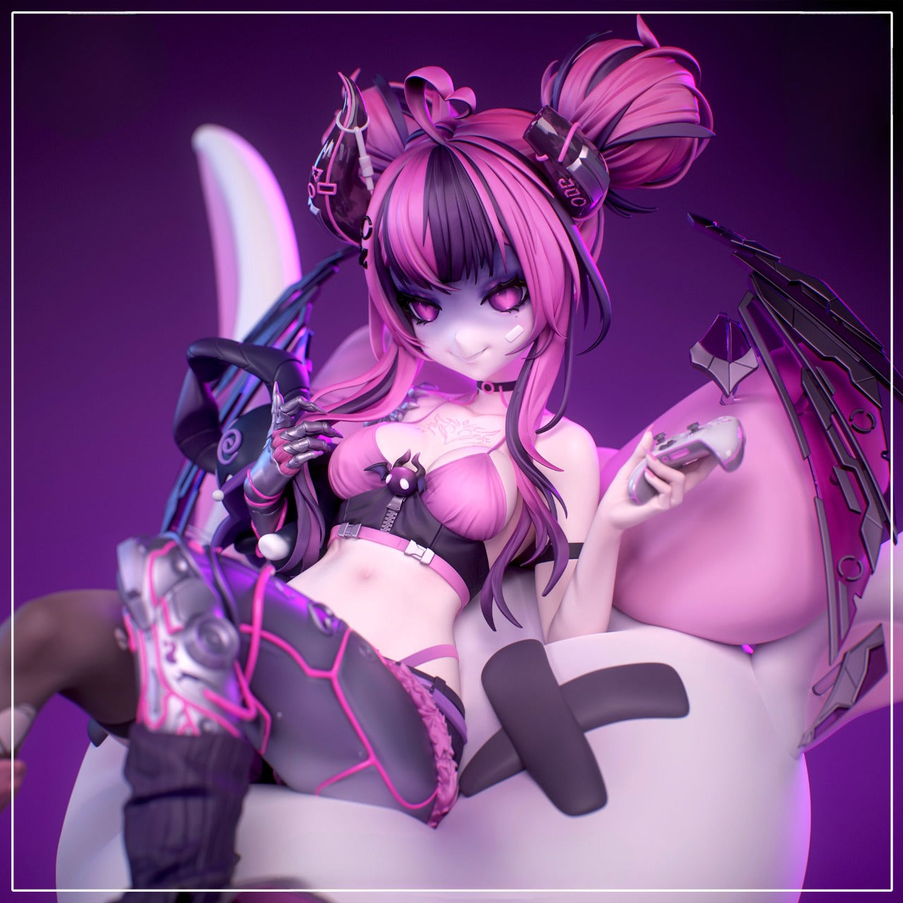 Ironmouse 3D Printable Figure – 1/7 Scale Anime Demon VTuber STL Statue | Pre-Supported & Unsupported Files Included