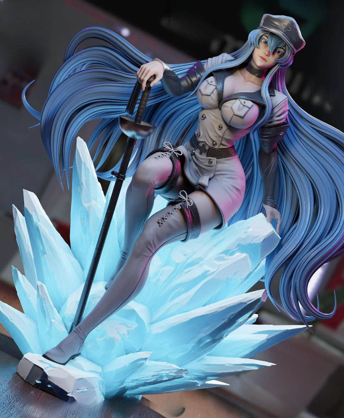 Esdeath 3D Print Figure - Akame Ga Kill | NSFW & SFW STL Files + Pre-Supported