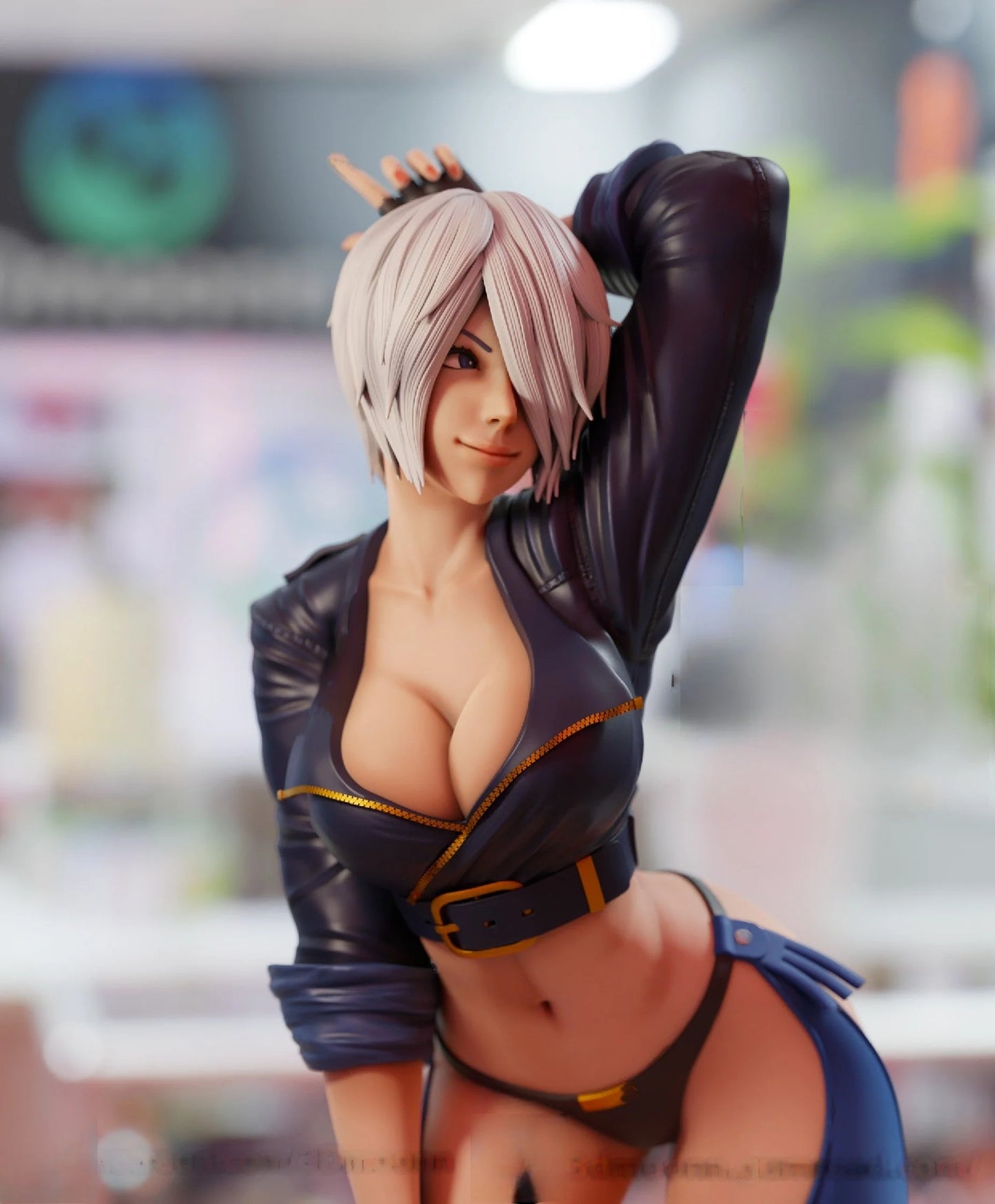 Angel (KOF) STL File | The King of Fighters 3D Model, Acrobatic Fighter Pose & Chain Weapon [Digital Download Only]