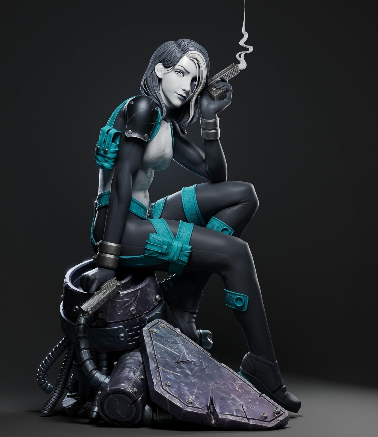 Domino (X-Force) 3D Print File: Lucky Mercenary STL - 1:4, 1:9, 1:12 Scale Options - Pre-Supported & Uncut - Fortunate Digital Collectible