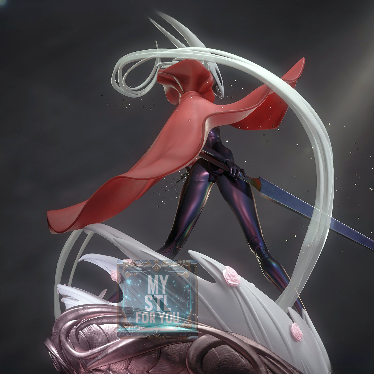 Hornet (Hollow Knight) | 1/8 Scale Statue STL | Pre‑Supported STL+LYS | 3 Heads + Cape Options