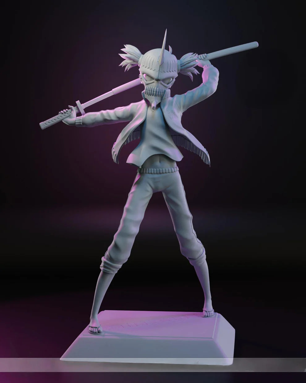Hiyori Sarugaki (Bleach) 3D Printable Statue – Fierce Shinigami STL File for Resin Printing